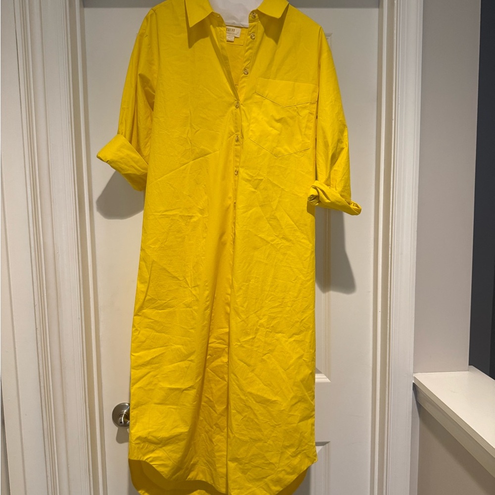 Anthropologie Maeve Bright Yellow Midi Dress
